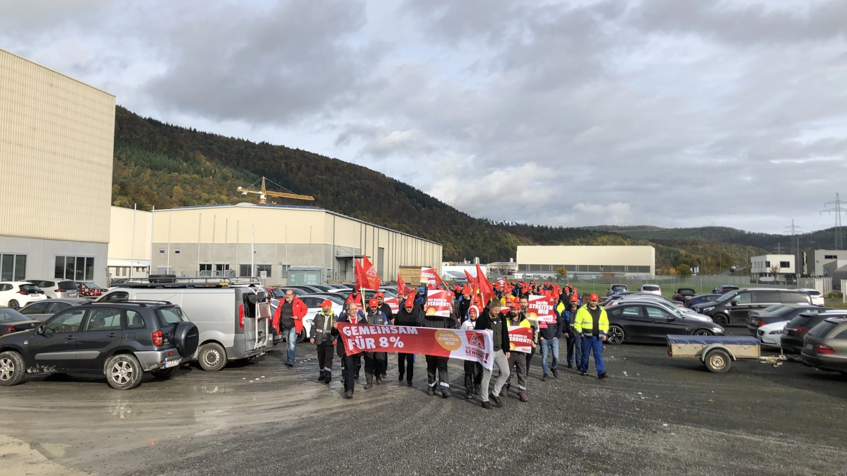 Warnstreik bei Ziemann Holvrieka in Bürgstadt am 09.11. im Rahmen der Tarifrunde M+E 2022
