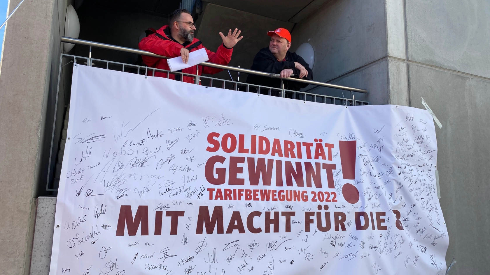 Warnstreik bei Linde Hydraulics in Nilkheim am 8.11. im Rahmen der Tarifrunde M+E 2022