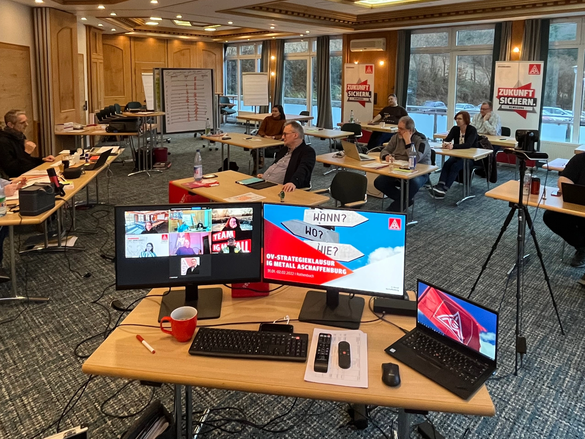 Teilnehmer der Strategieklausur des Ortsvorstands der IG Metall Aschaffenburg vom 31.01. - 02.02.2022.