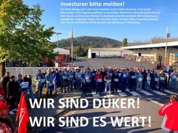 Düker Belegschaft will Kahlschlag nicht hinnehmen und sucht via Anzeige Gießereiexperten