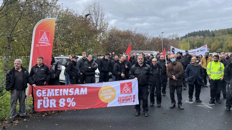 Warnstreik für 8% bei SAF-Holland in Keilberg