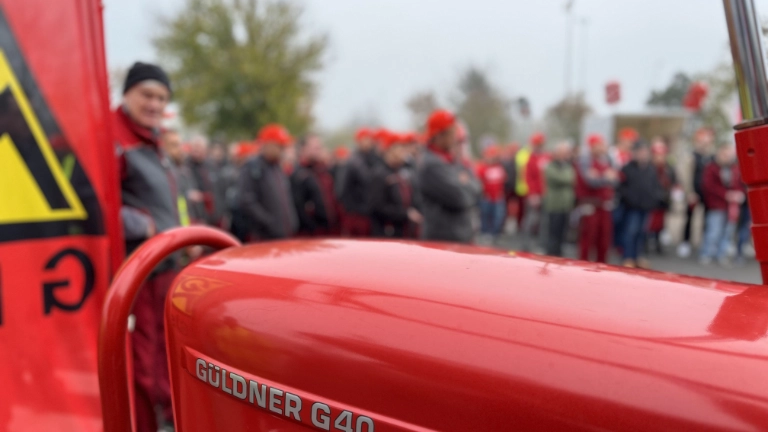 Warnstreik bei Linde Material Handling, KIM und proplan in Nilkheim am 11.11. mi Rahmen der Tarifrunde M+E 2022