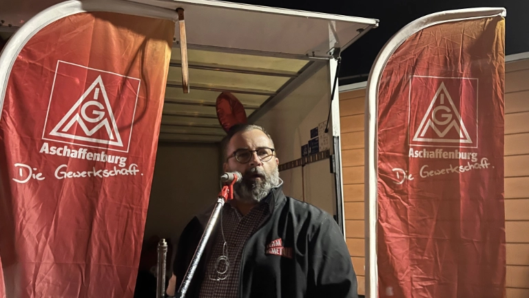 Warnstreik bei Bosch Rexroth Werk 1 udn Gießerei in Lohr