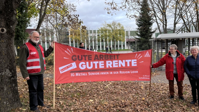 Warnstreik bei Bosch Rexroth EDC in Lohr am 07.11. im Rahmen der Tarifrunde M+E 2022
