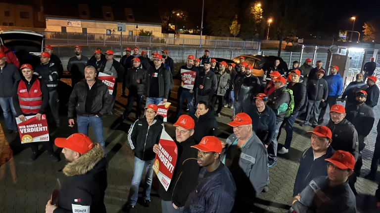 Warnstreik bei Bosch Rexroth Werk 1 udn Gießerei in Lohr