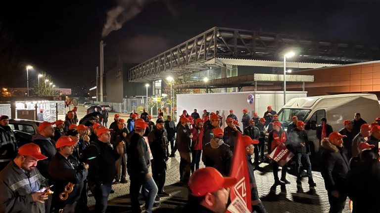 Warnstreik bei Bosch Rexroth Werk 1 udn Gießerei in Lohr